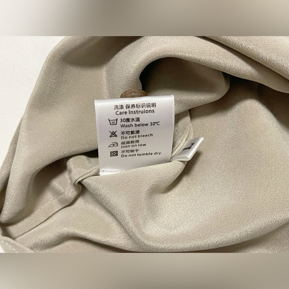 Womens Taupe Tie-Neck Blouse - Picture 12 of 12